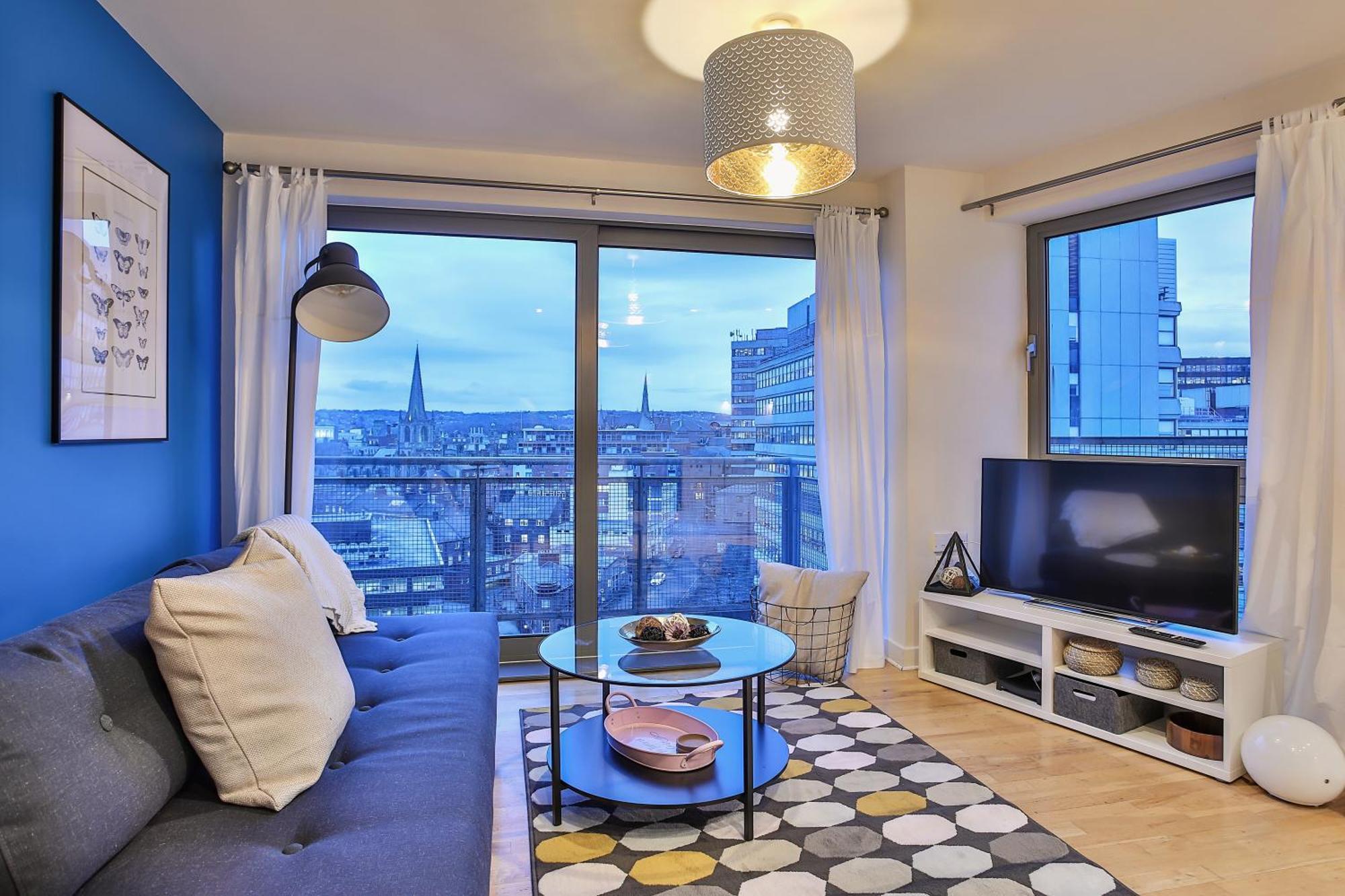 Skyview Apartment By Noknokstay - City Centre With Parking - Group, Family, Business Sheffield Exterior photo